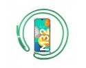 Funda Colgante Transparente para Samsung Galaxy M32 con Cordon Verde Agua