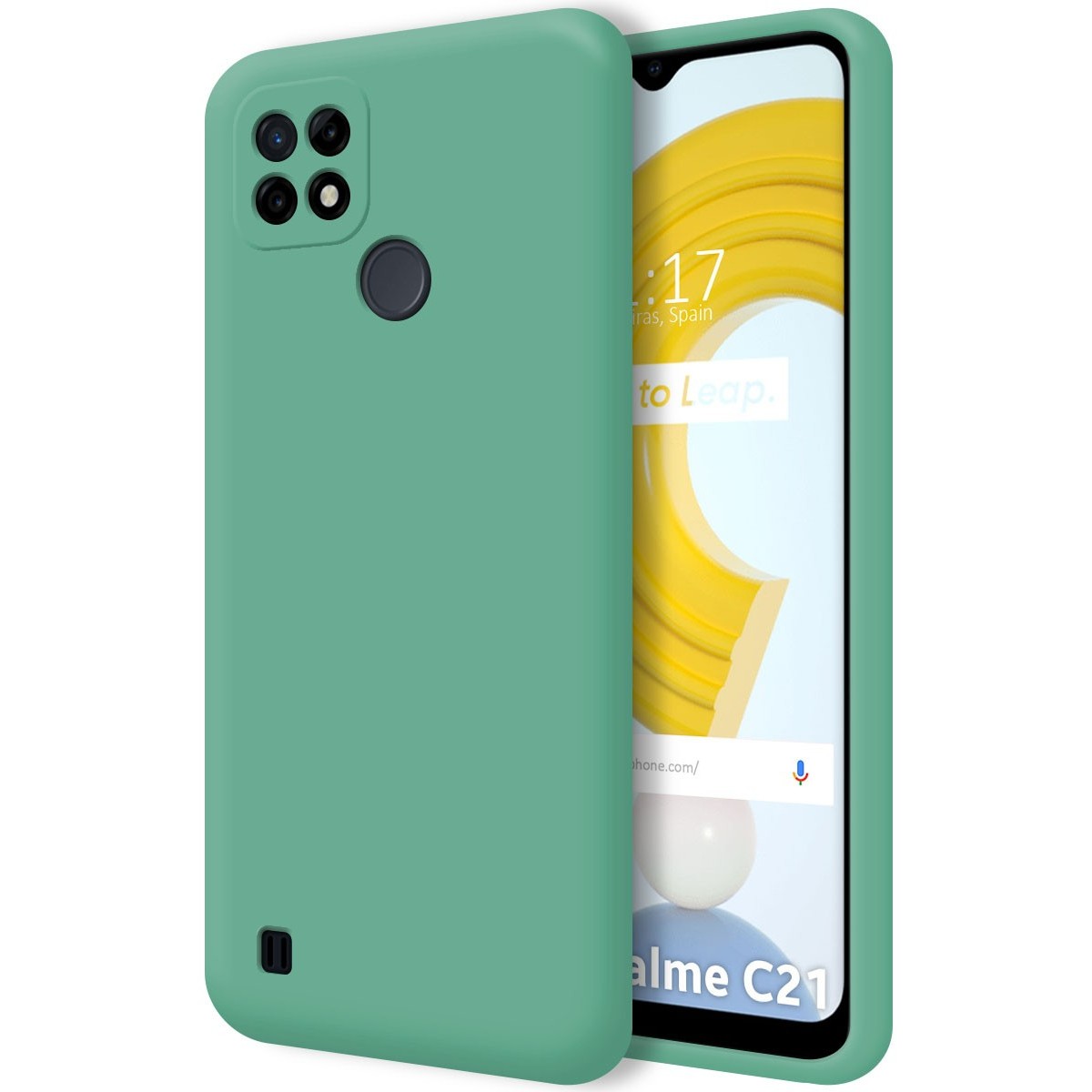 Funda Silicona Líquida Ultra Suave para Realme C21 color Verde