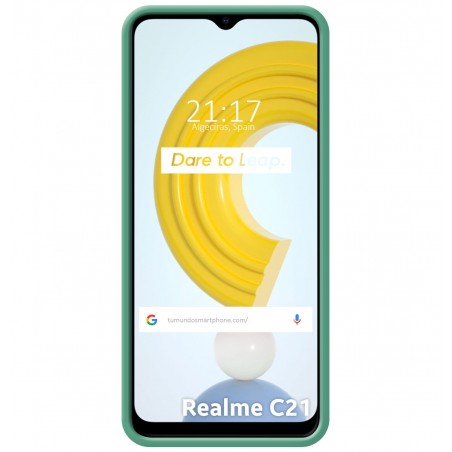 Funda Silicona Líquida Ultra Suave para Realme C21 color Verde