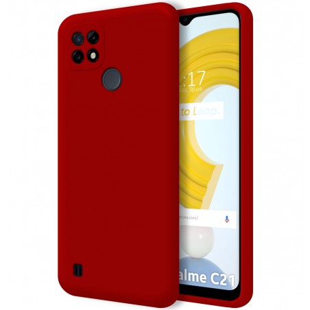 Funda Silicona Líquida Ultra Suave para Realme C21 color Roja