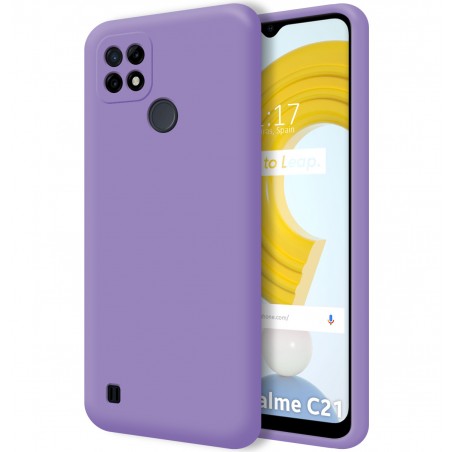 Funda Silicona Líquida Ultra Suave para Realme C21 color Morada