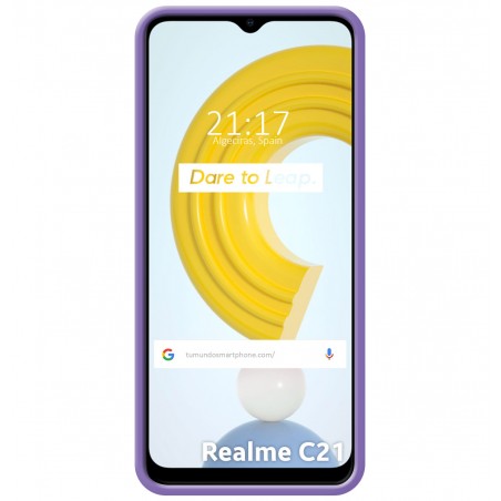 Funda Silicona Líquida Ultra Suave para Realme C21 color Morada