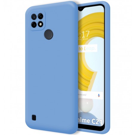Funda Silicona Líquida Ultra Suave para Realme C21 color Azul