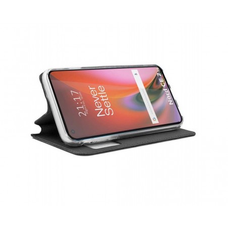 Funda Libro Soporte con Ventana para OnePlus Nord 2 5G color Negra