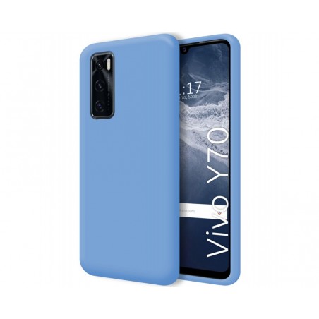 Funda Silicona Líquida Ultra Suave para Vivo Y70 color Azul