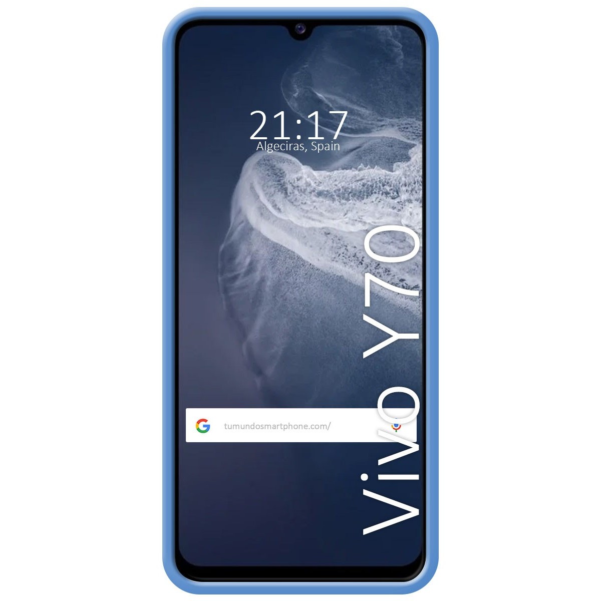 Funda Silicona Líquida Ultra Suave para Vivo Y70 color Azul