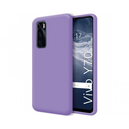 Funda Silicona Líquida Ultra Suave para Vivo Y70 color Morada