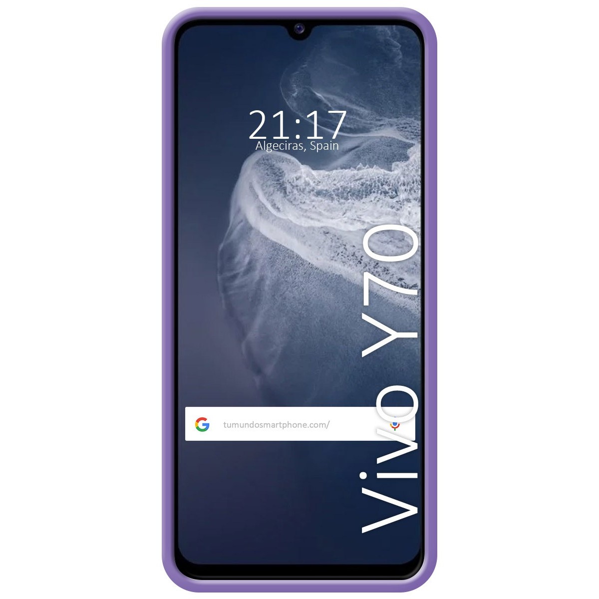 Funda Silicona Líquida Ultra Suave para Vivo Y70 color Morada
