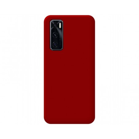 Funda Silicona Líquida Ultra Suave para Vivo Y70 color Roja
