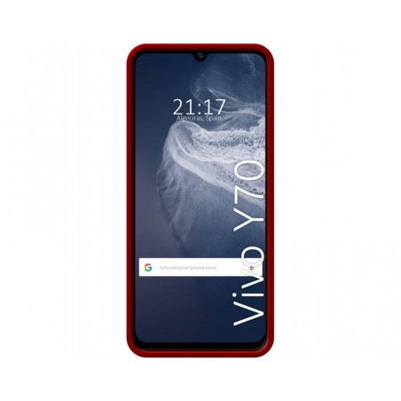 Funda Silicona Líquida Ultra Suave para Vivo Y70 color Roja