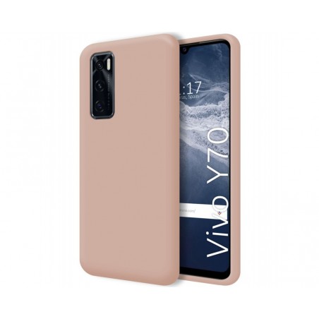 Funda Silicona Líquida Ultra Suave para Vivo Y70 color Rosa