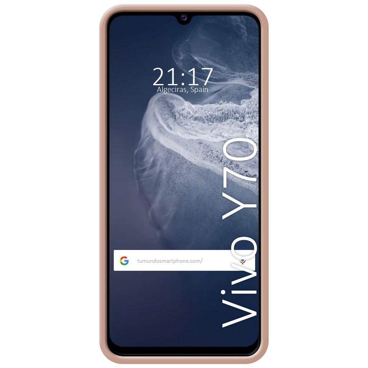 Funda Silicona Líquida Ultra Suave para Vivo Y70 color Rosa