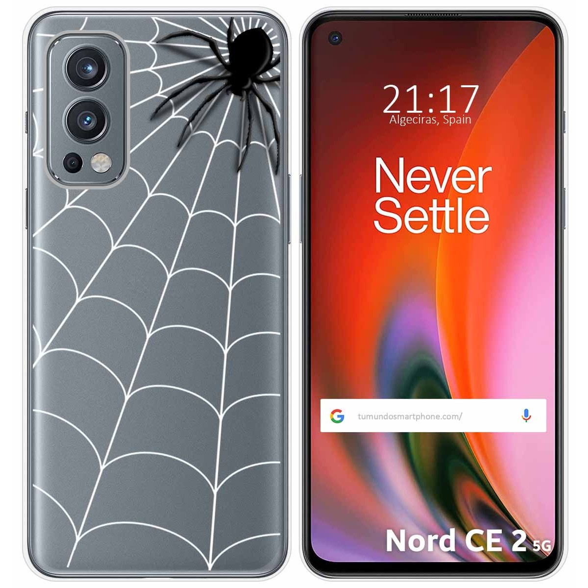 Funda Silicona Transparente para OnePlus Nord 2 5G diseño Araña Dibujos