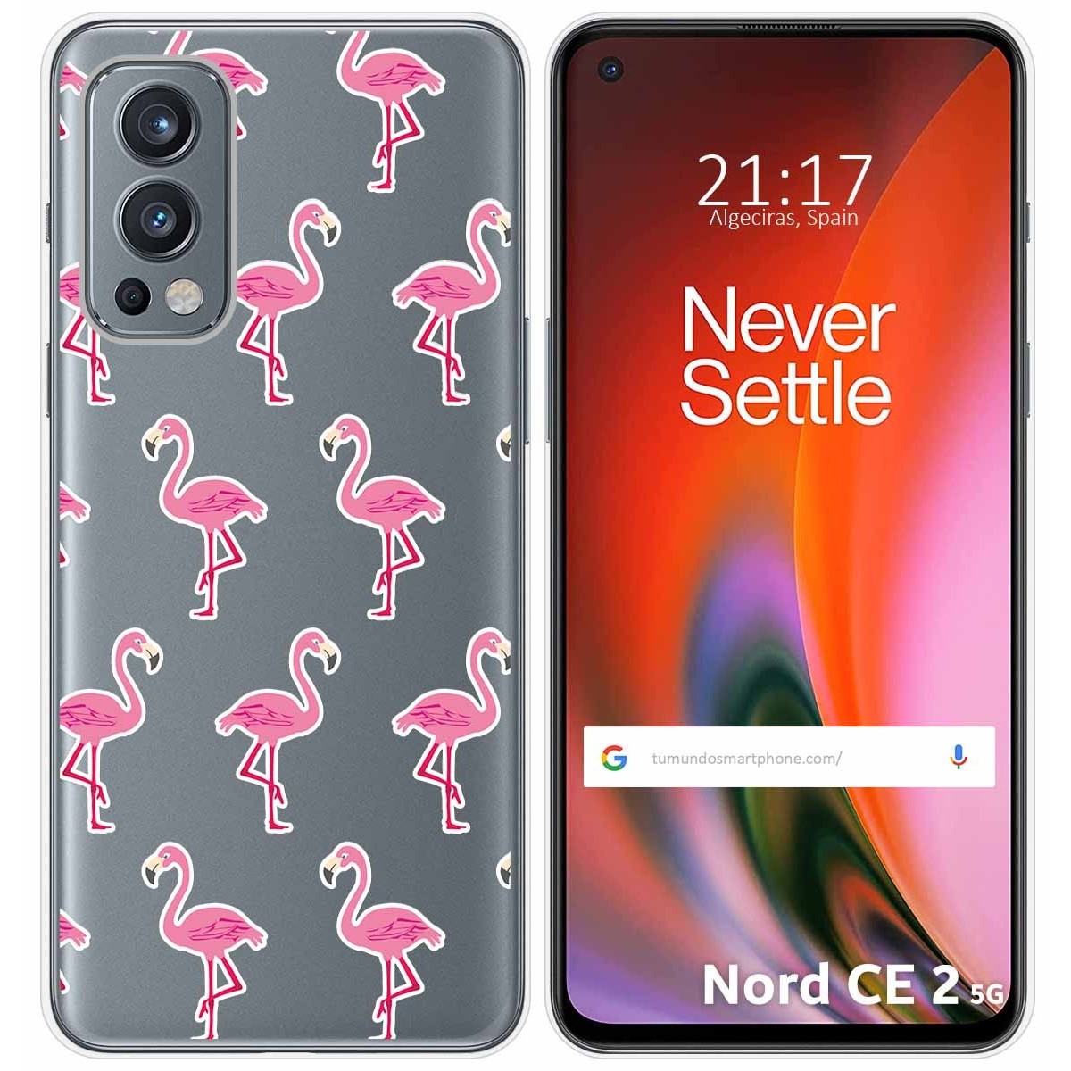 Funda Silicona Transparente para OnePlus Nord 2 5G diseño Flamenco Dibujos