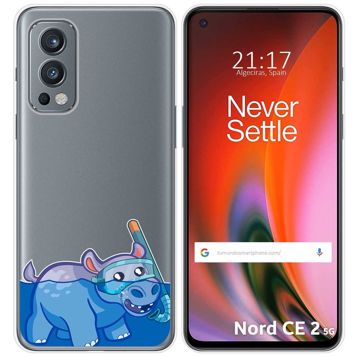 Funda Silicona Transparente para OnePlus Nord 2 5G diseño Hipo Dibujos