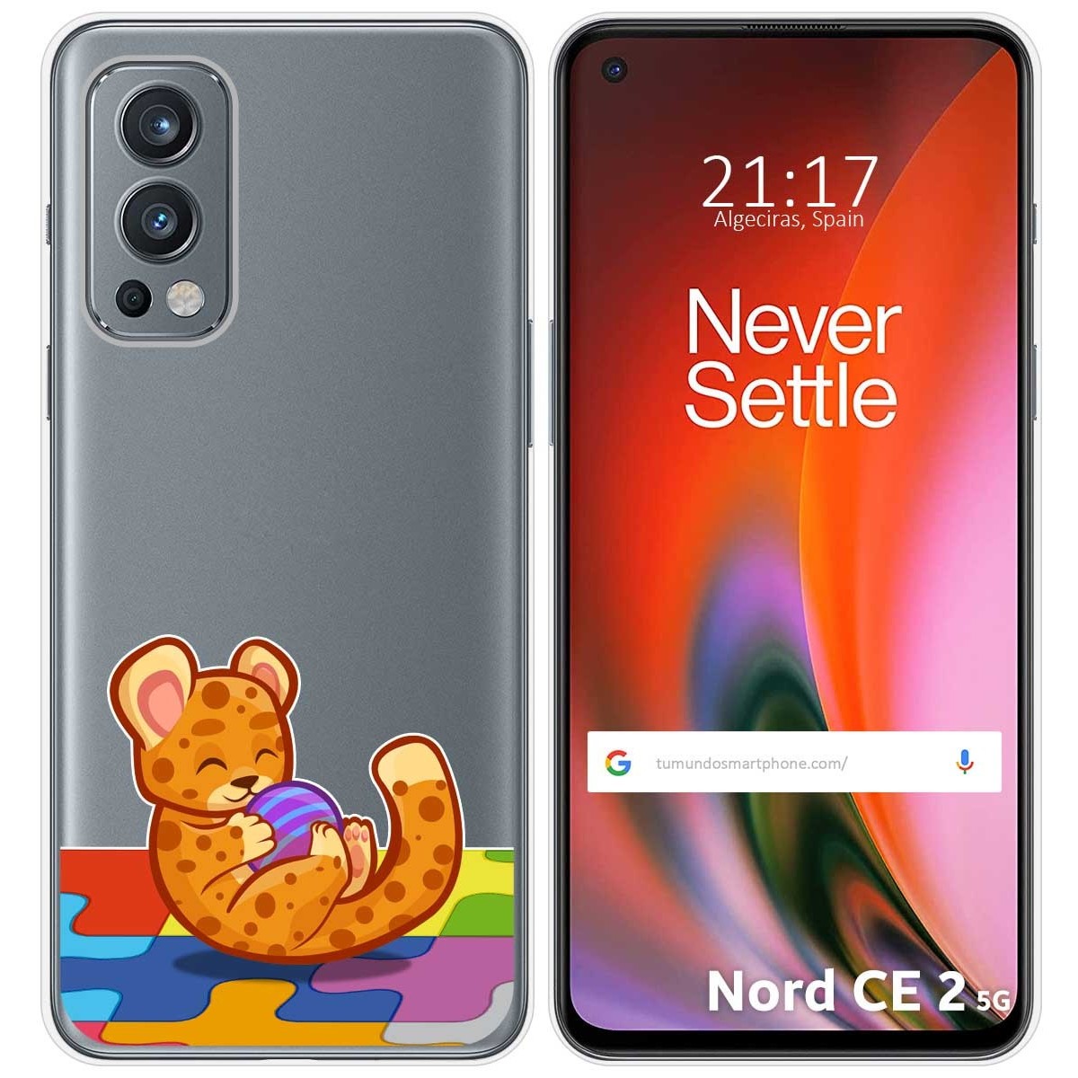 Funda Silicona Transparente para OnePlus Nord 2 5G diseño Leopardo Dibujos
