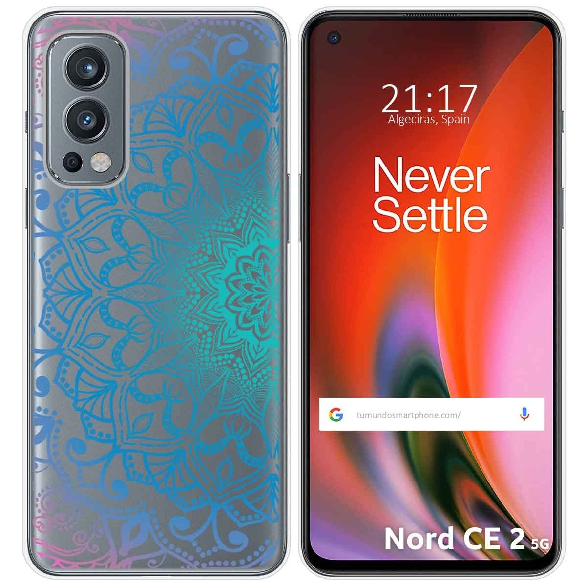 Funda Silicona Transparente para OnePlus Nord 2 5G diseño Mandala Dibujos