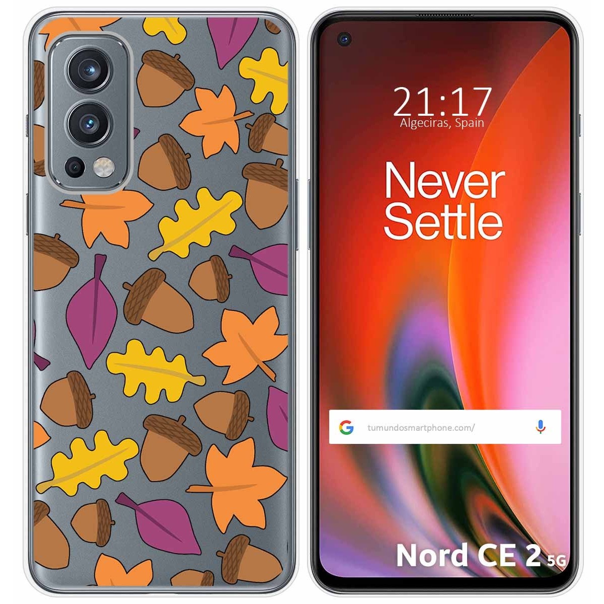 Funda Silicona Transparente para OnePlus Nord 2 5G diseño Otoño Dibujos