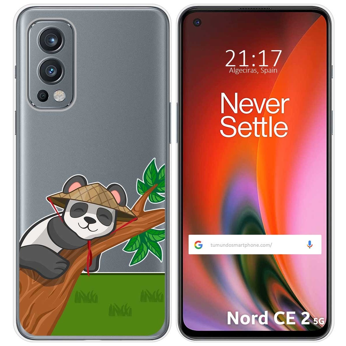 Funda Silicona Transparente para OnePlus Nord 2 5G diseño Panda Dibujos