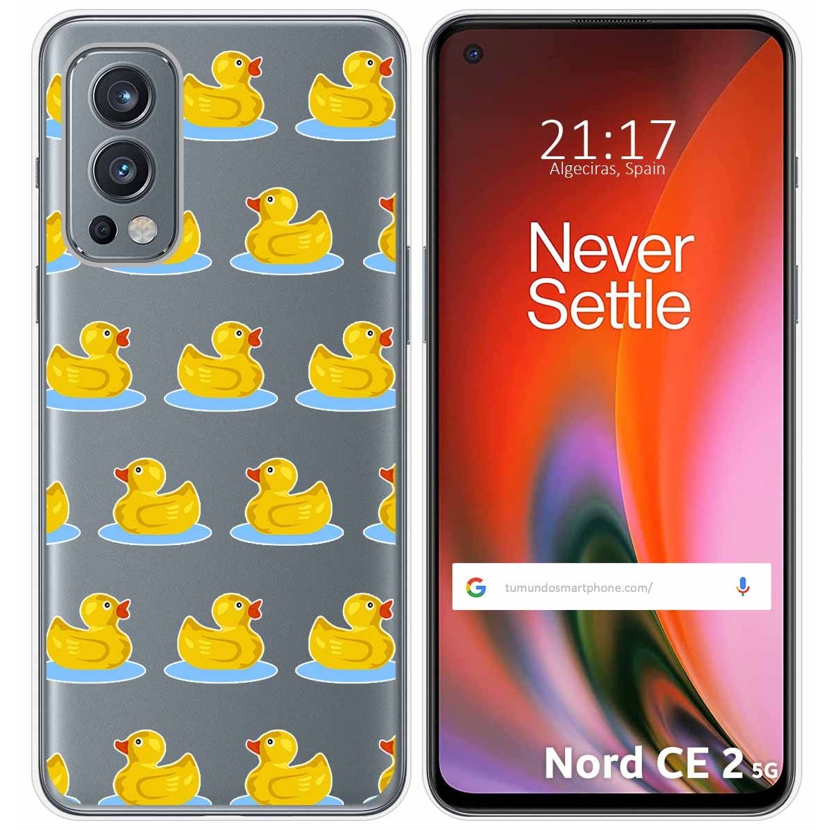 Funda Silicona Transparente para OnePlus Nord 2 5G diseño Pato Dibujos