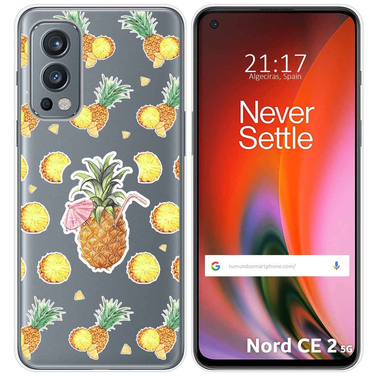 Funda Silicona Transparente para OnePlus Nord 2 5G diseño Piña Dibujos
