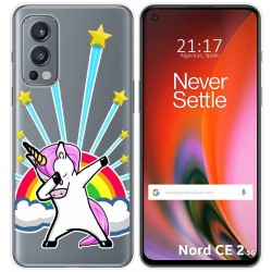 Funda Silicona Transparente para OnePlus Nord 2 5G diseño Unicornio Dibujos