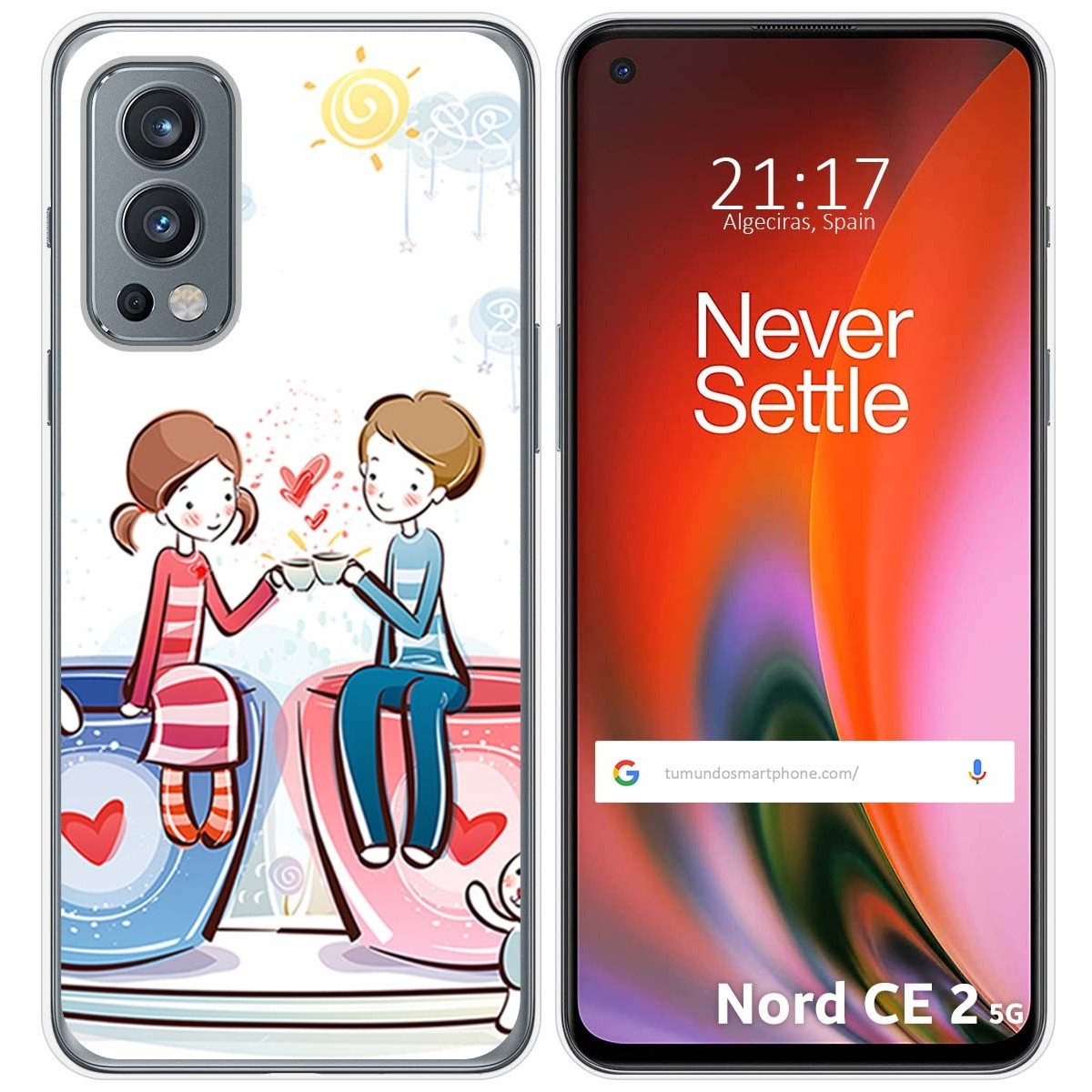 Funda Silicona para OnePlus Nord 2 5G diseño Café Dibujos