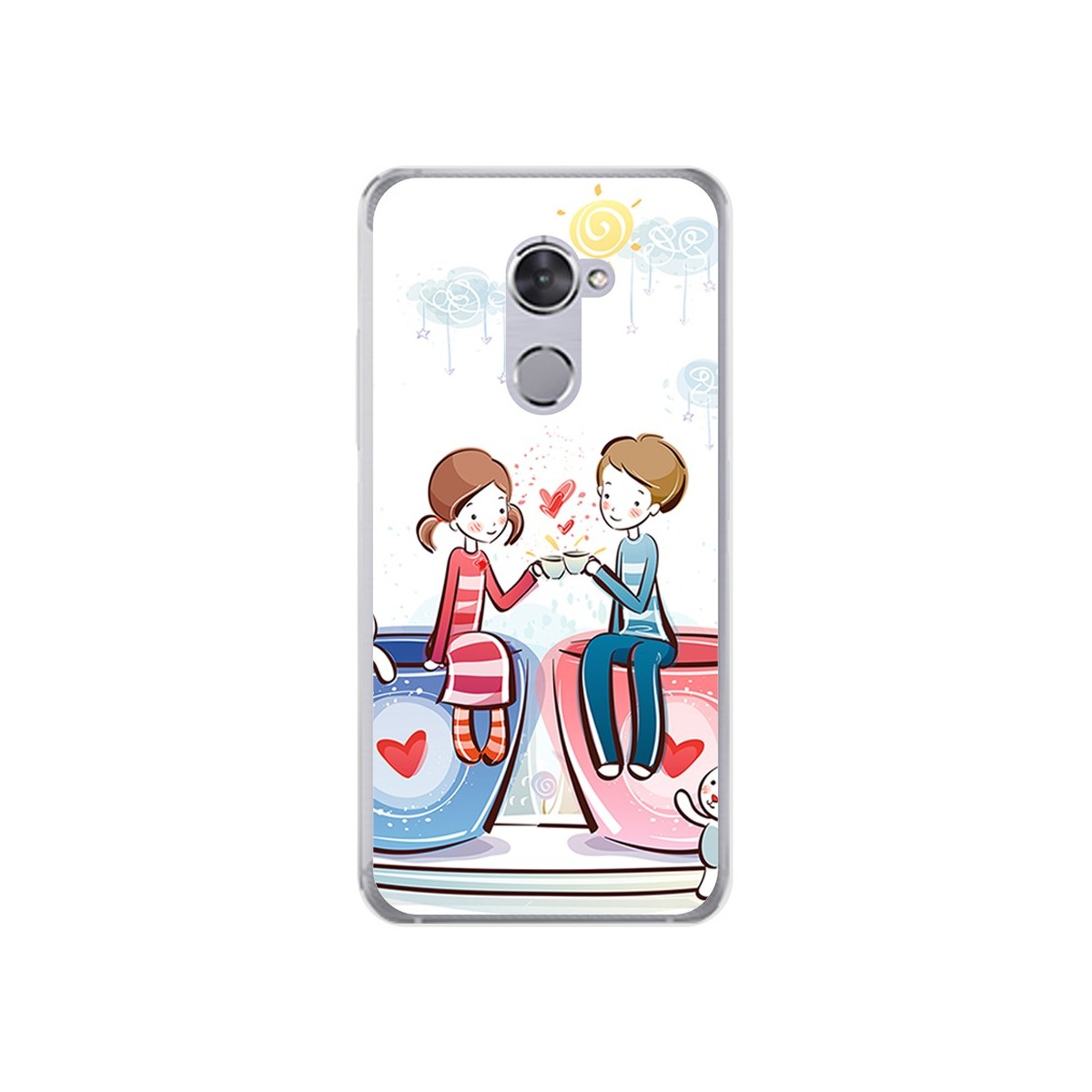 Funda Gel Tpu para Vodafone Smart V8 Diseño Cafe Dibujos