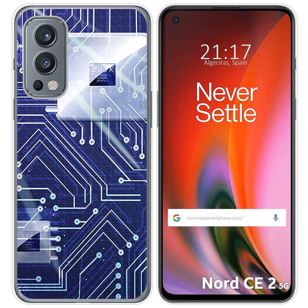 Funda Silicona para OnePlus Nord 2 5G diseño Circuito Dibujos