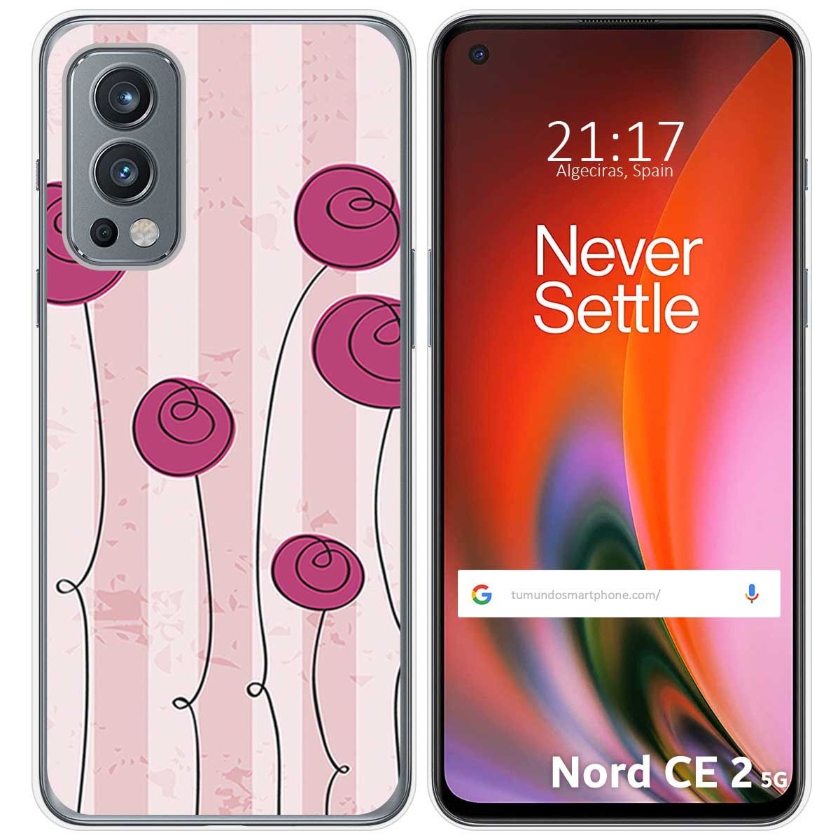 Funda Silicona para OnePlus Nord 2 5G diseño Flores Vintage Dibujos