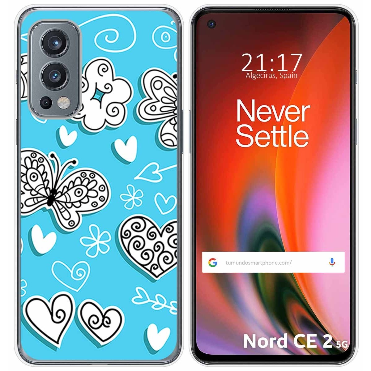 Funda Silicona para OnePlus Nord 2 5G diseño Mariposas Dibujos