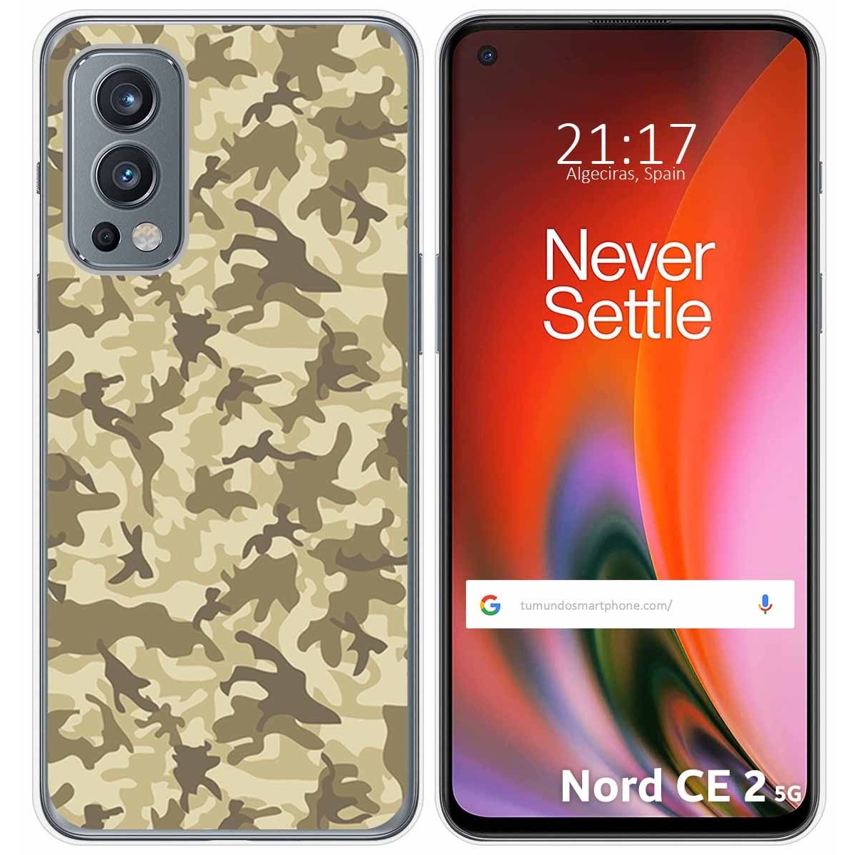 Funda Silicona para OnePlus Nord 2 5G diseño Sand Camuflaje Dibujos