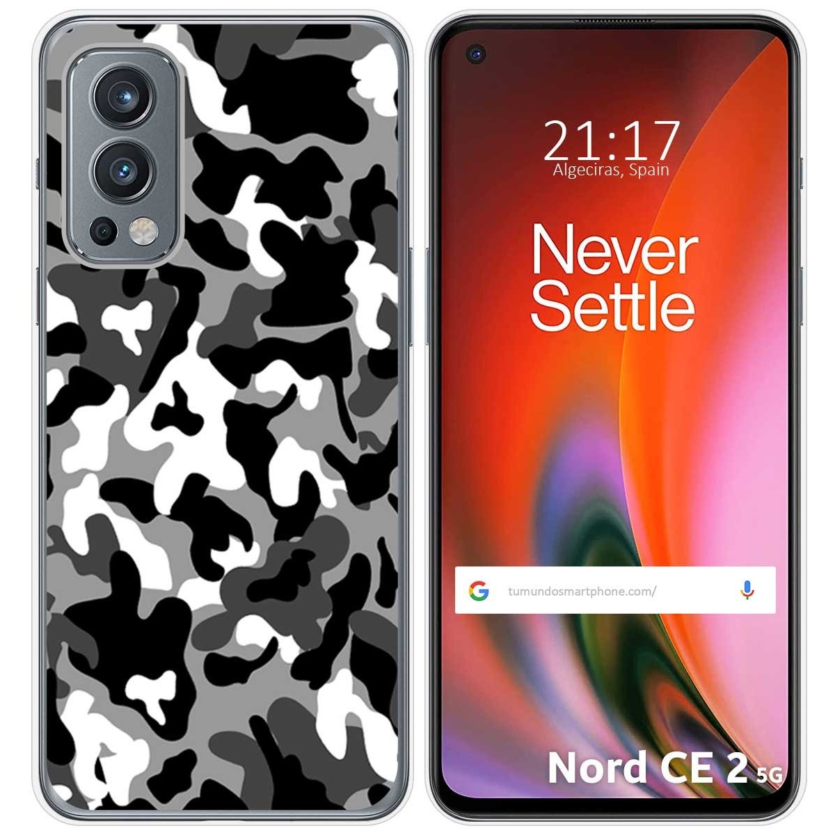 Funda Silicona para OnePlus Nord 2 5G diseño Snow Camuflaje Dibujos
