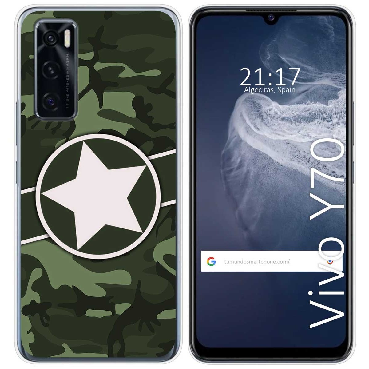 Funda Silicona para Vivo Y70 diseño Camuflaje 01 Dibujos
