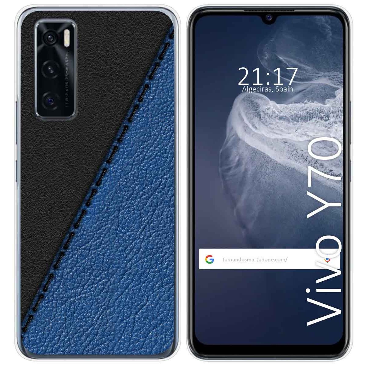 Funda Silicona para Vivo Y70 diseño Cuero 02 Dibujos
