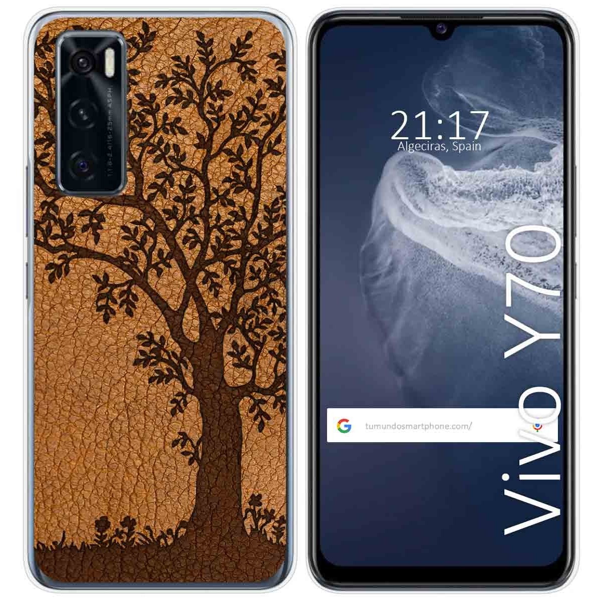 Funda Silicona para Vivo Y70 diseño Cuero 03 Dibujos