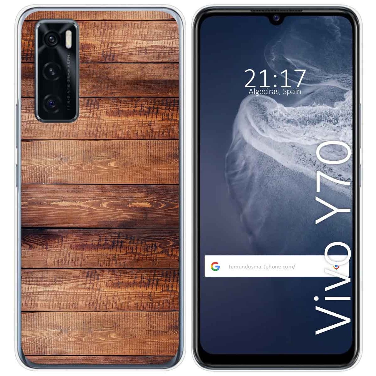 Funda Silicona para Vivo Y70 diseño Madera 02 Dibujos