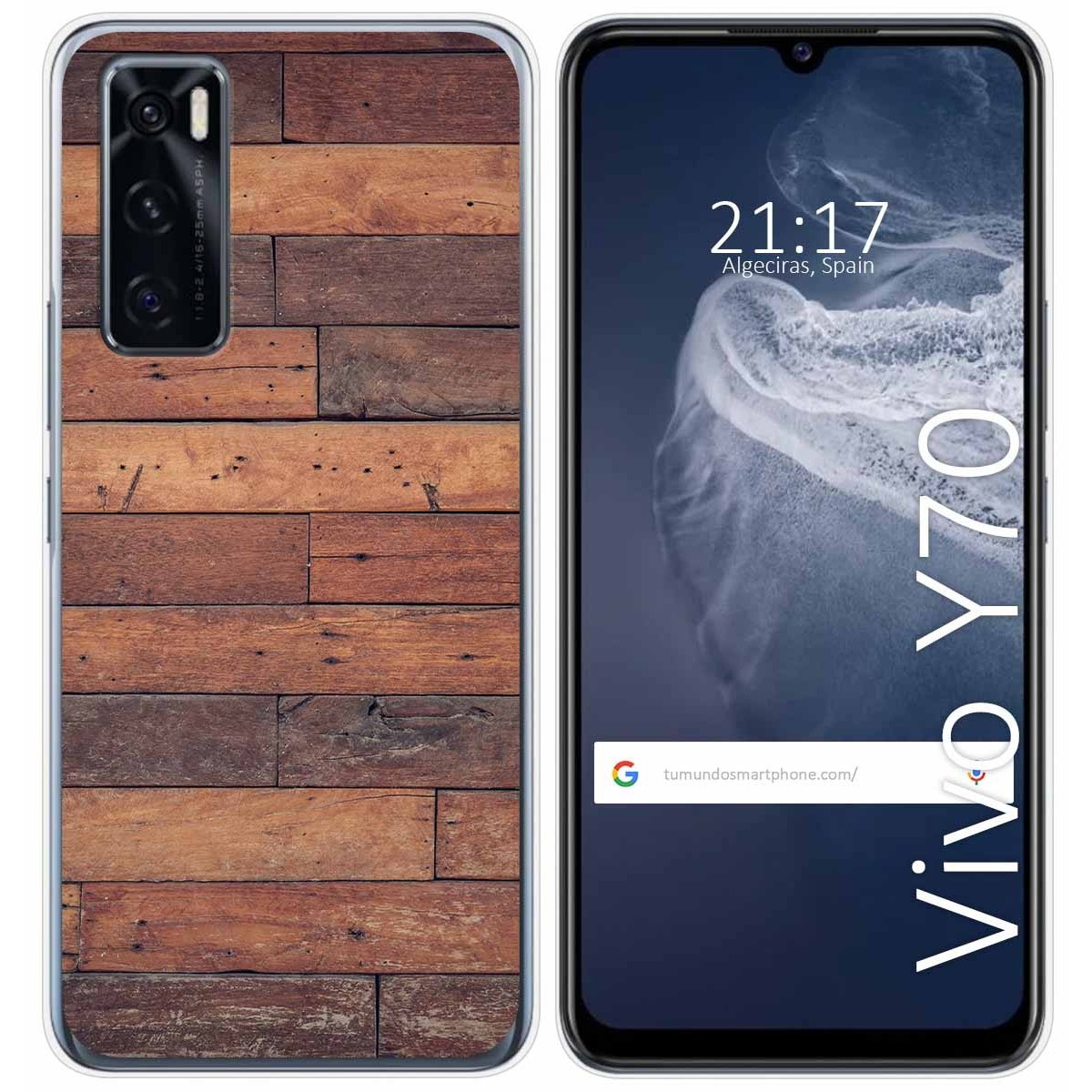 Funda Silicona para Vivo Y70 diseño Madera 03 Dibujos