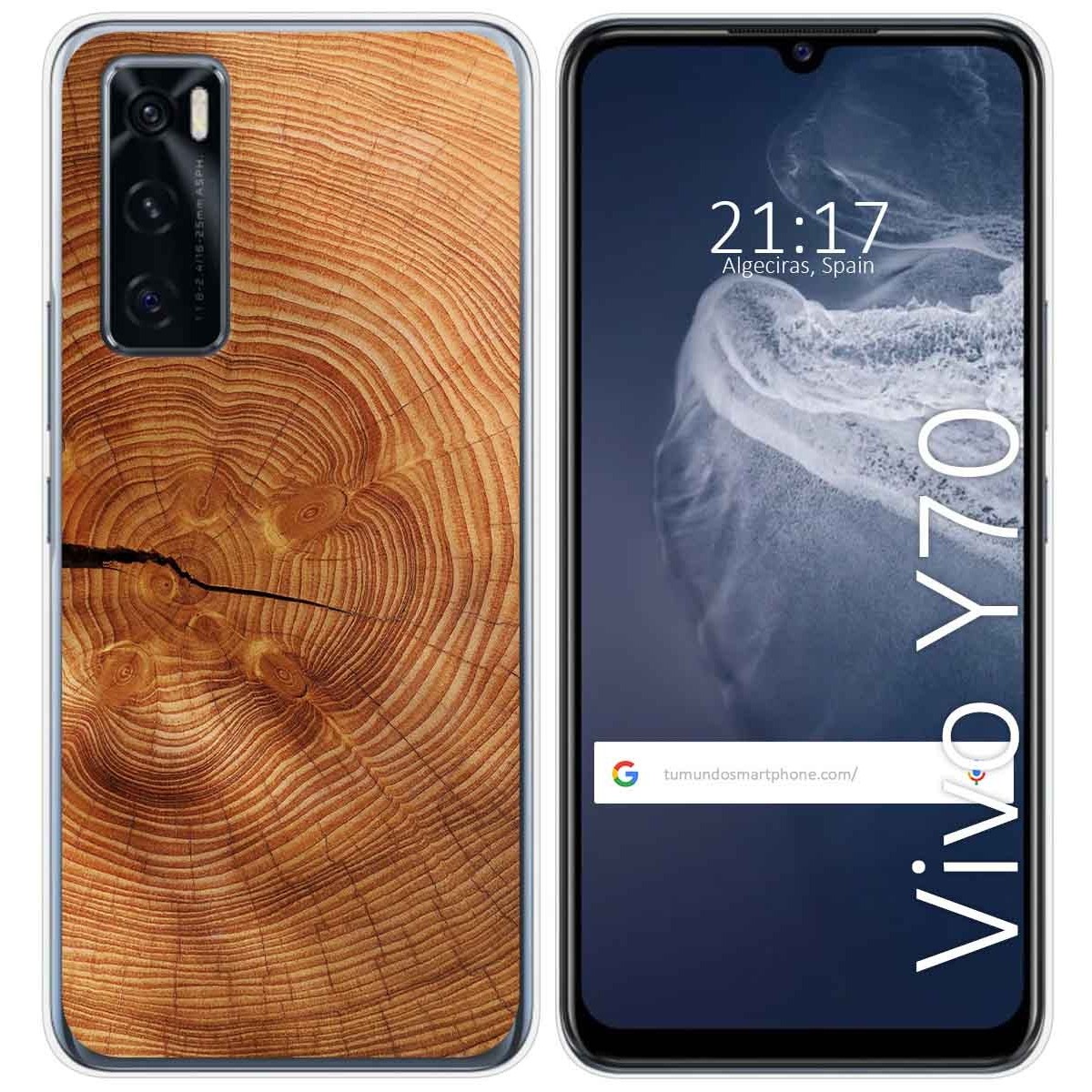 Funda Silicona para Vivo Y70 diseño Madera 04 Dibujos