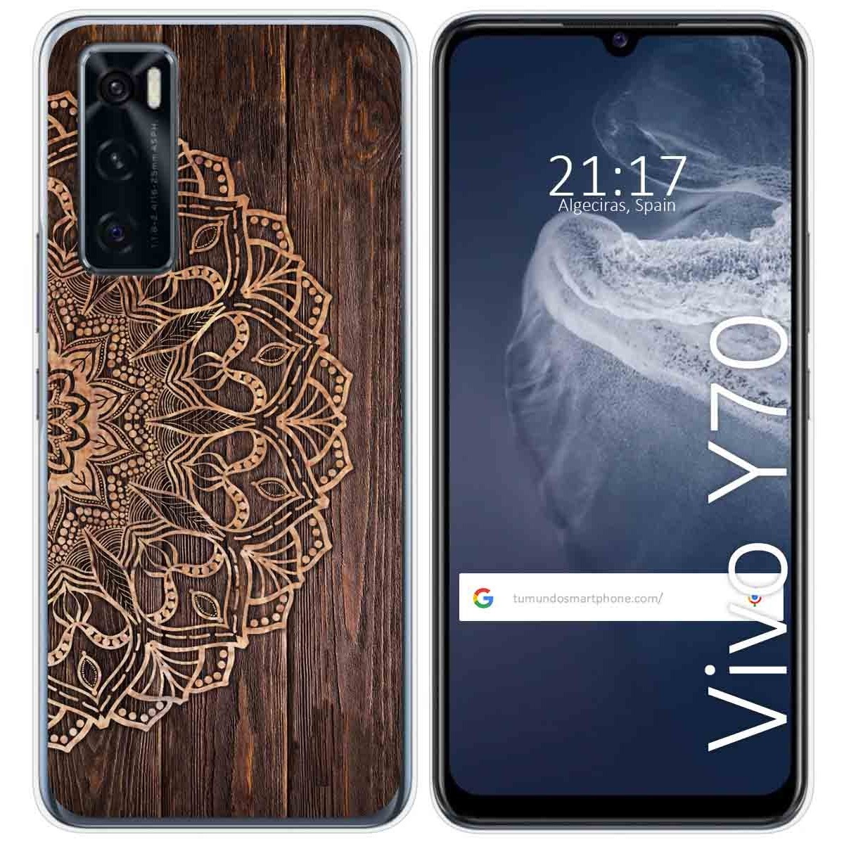 Funda Silicona para Vivo Y70 diseño Madera 06 Dibujos