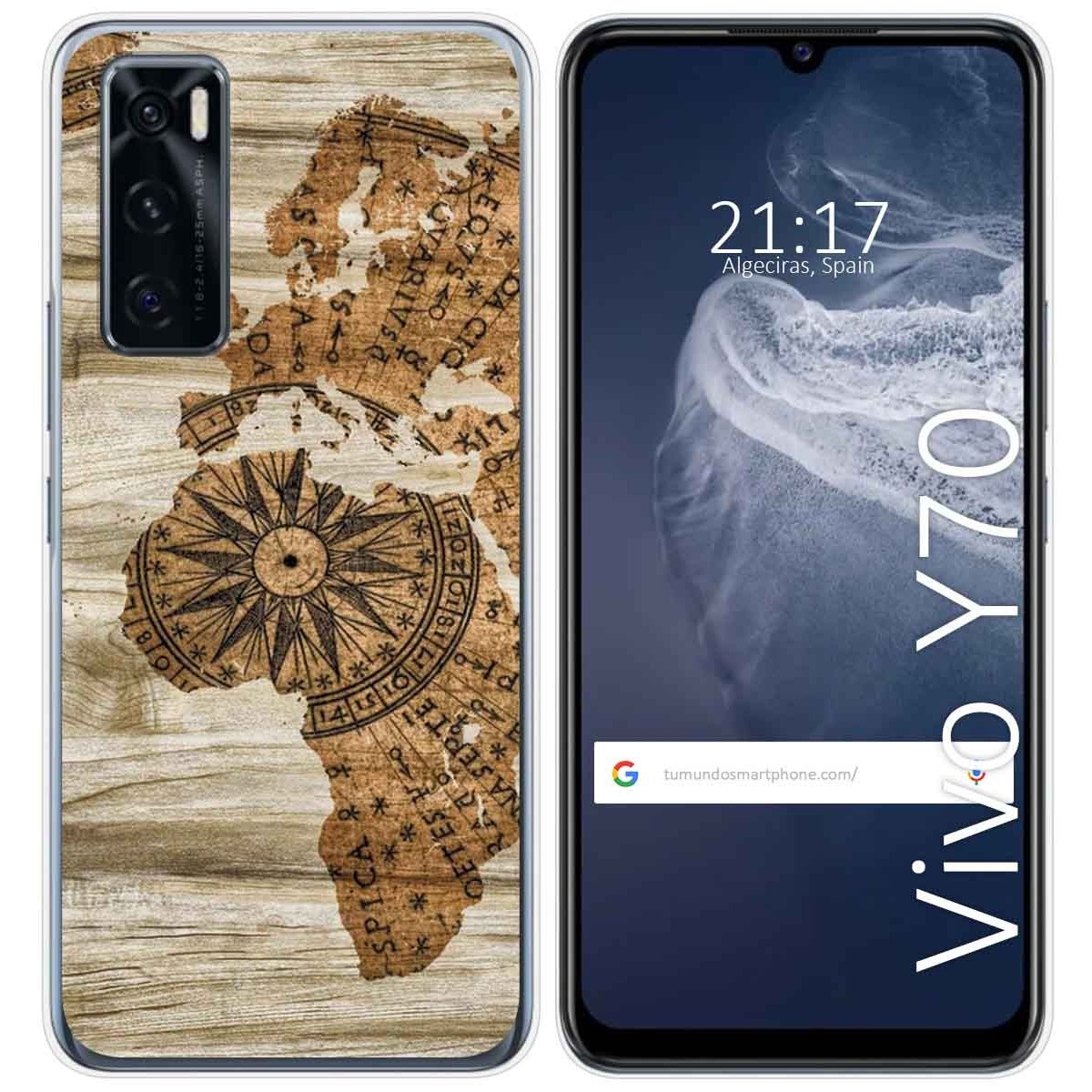Funda Silicona para Vivo Y70 diseño Madera 07 Dibujos