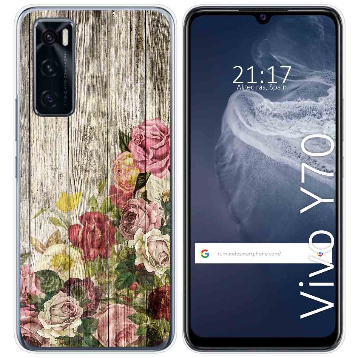 Funda Silicona para Vivo Y70 diseño Madera 08 Dibujos