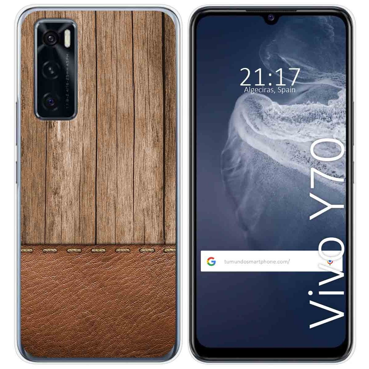 Funda Silicona para Vivo Y70 diseño Madera 09 Dibujos