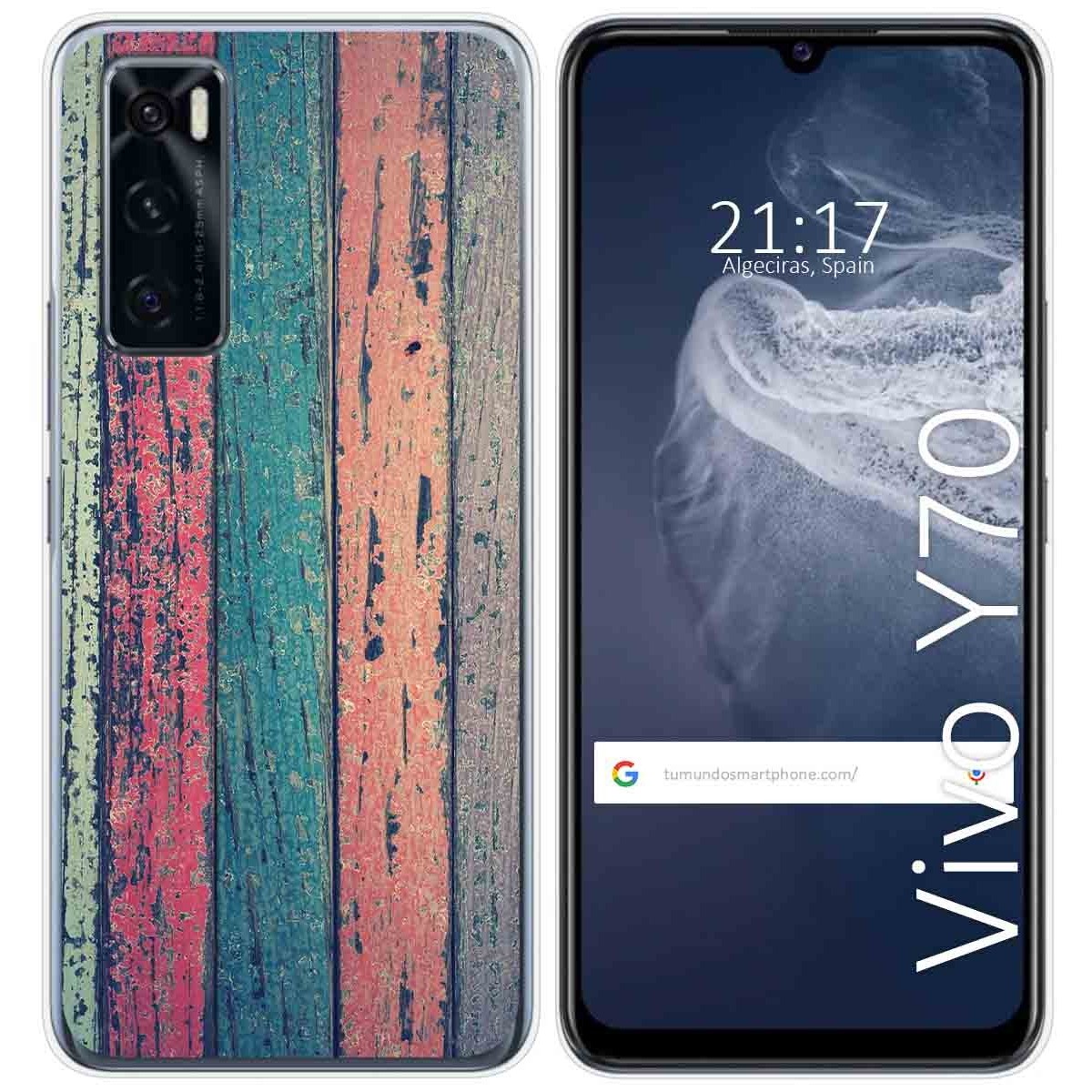 Funda Silicona para Vivo Y70 diseño Madera 10 Dibujos