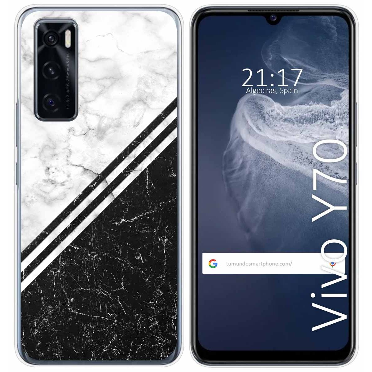 Funda Silicona para Vivo Y70 diseño Mármol 01 Dibujos