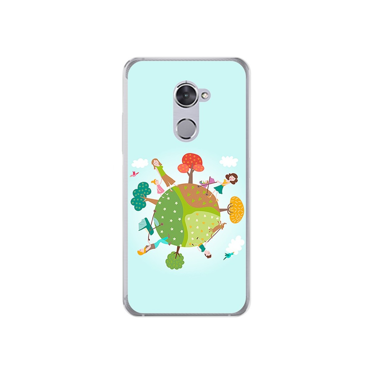 Funda Gel Tpu para Vodafone Smart V8 Diseño Familia Dibujos
