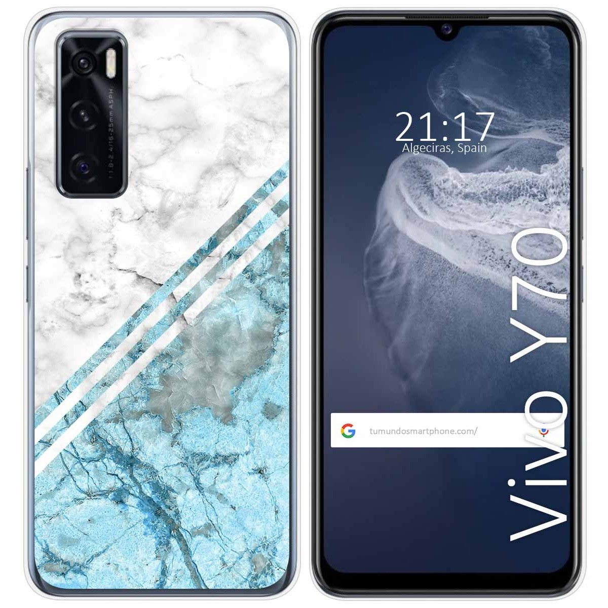 Funda Silicona para Vivo Y70 diseño Mármol 02 Dibujos
