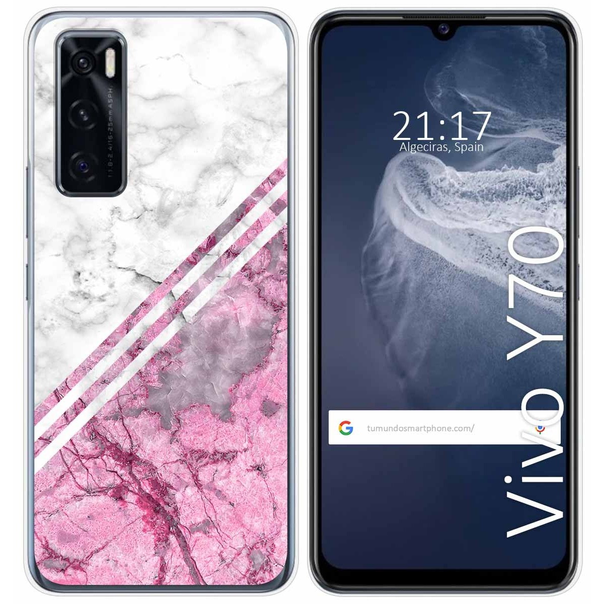 Funda Silicona para Vivo Y70 diseño Mármol 03 Dibujos