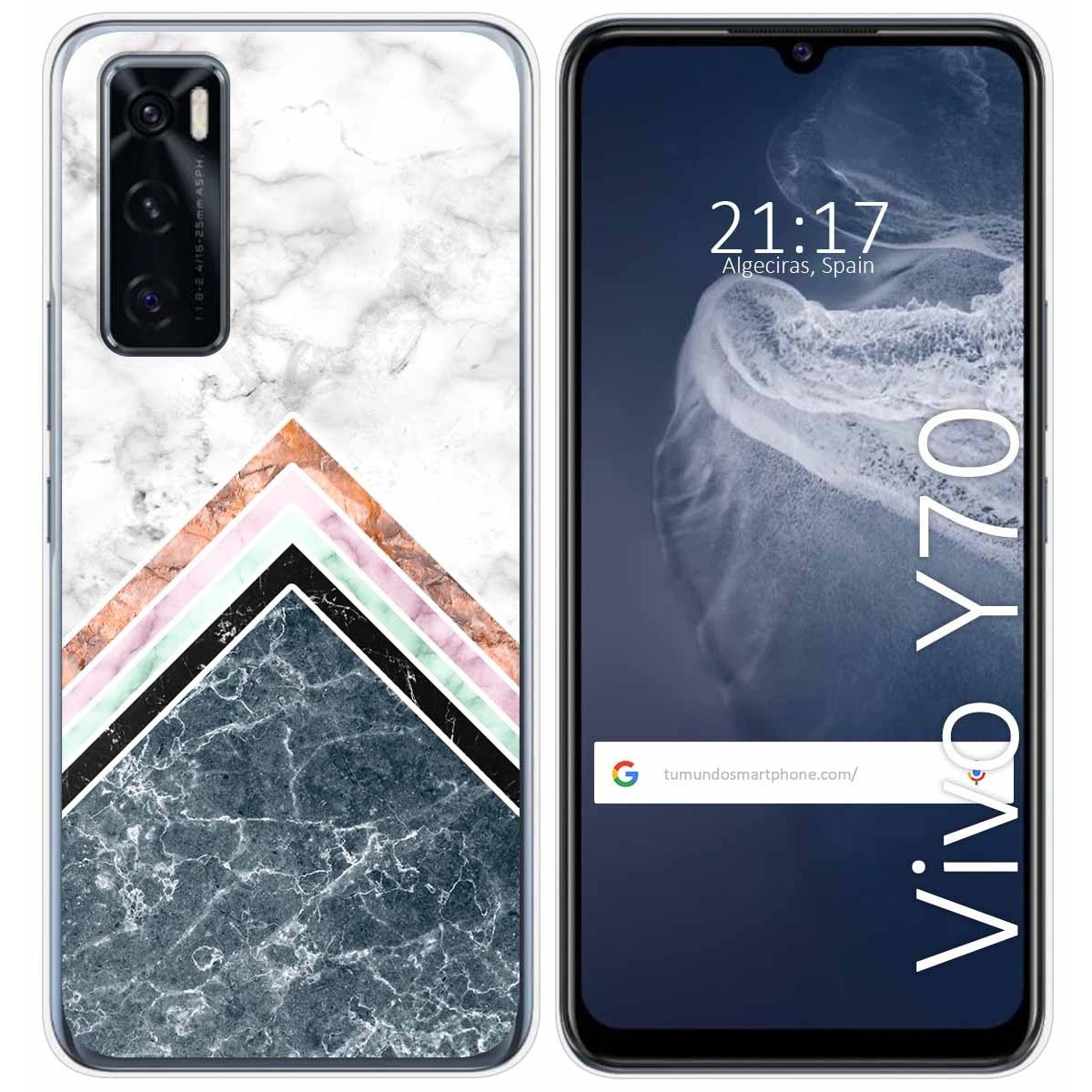 Funda Silicona para Vivo Y70 diseño Mármol 05 Dibujos
