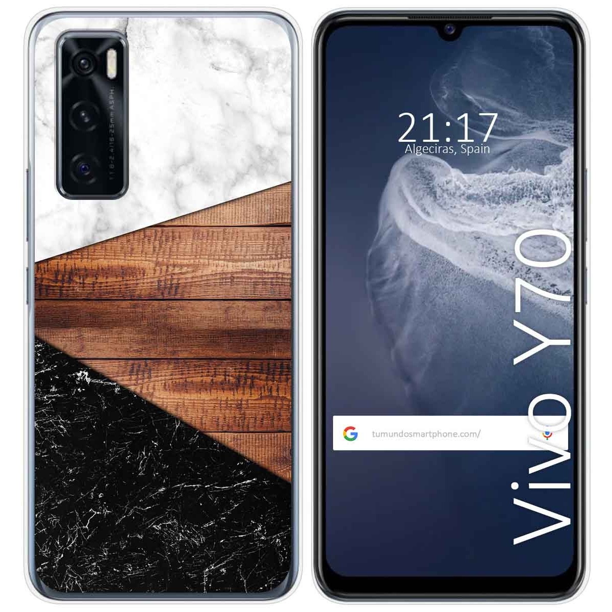 Funda Silicona para Vivo Y70 diseño Mármol 11 Dibujos